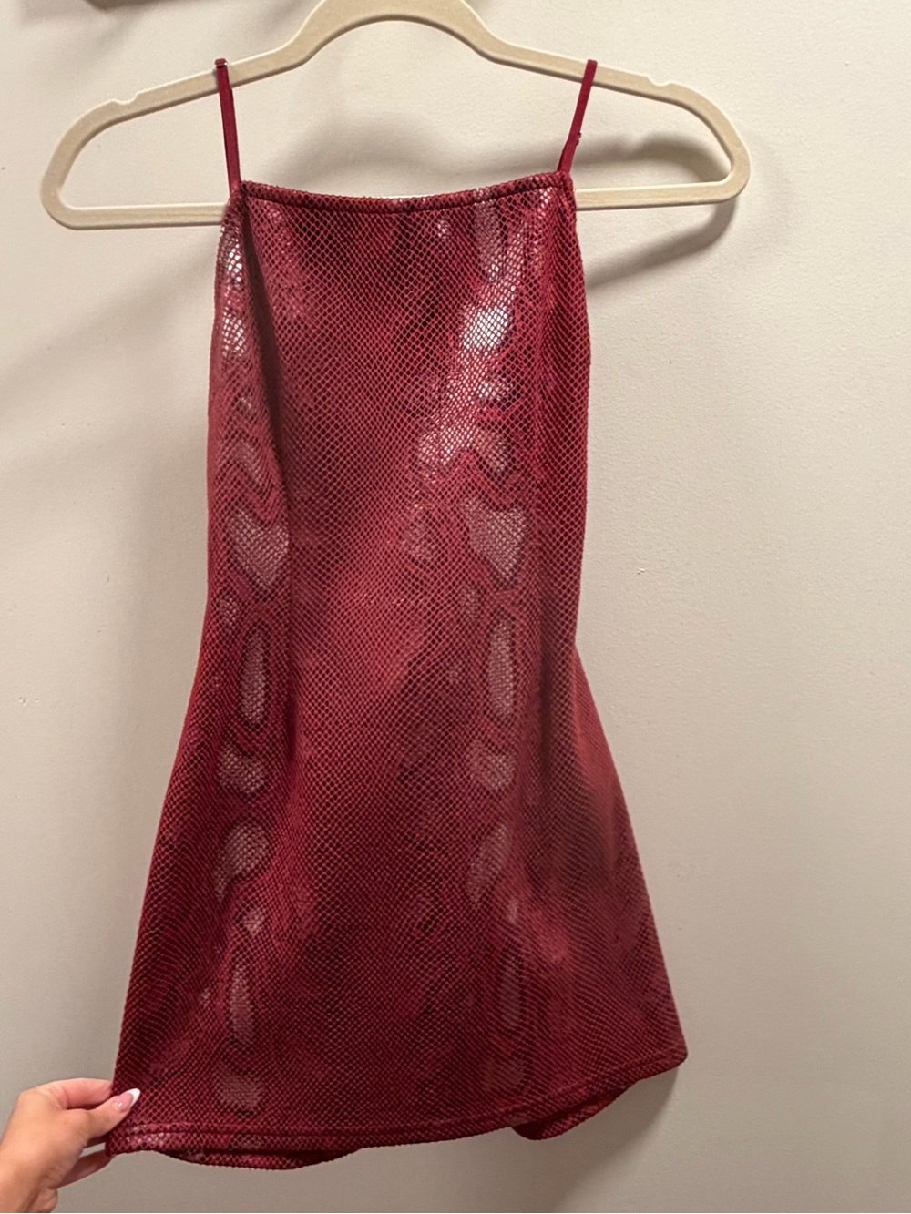 Red Lace-Up Mini Dress Like New